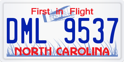 NC license plate DML9537