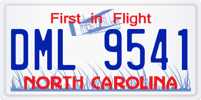 NC license plate DML9541
