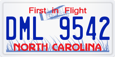NC license plate DML9542