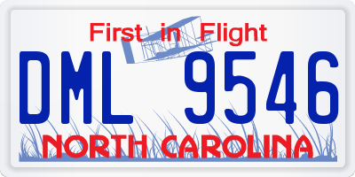 NC license plate DML9546