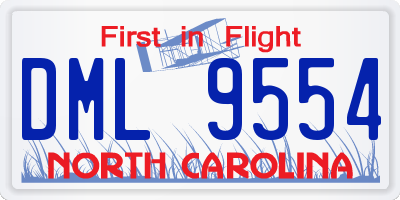 NC license plate DML9554