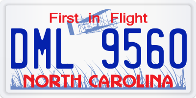NC license plate DML9560