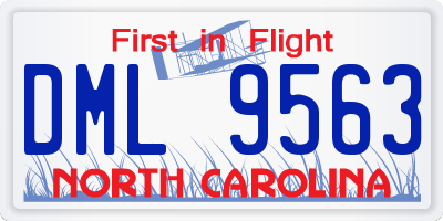 NC license plate DML9563