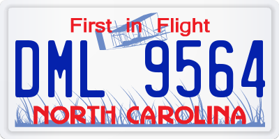 NC license plate DML9564