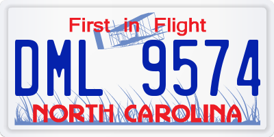 NC license plate DML9574