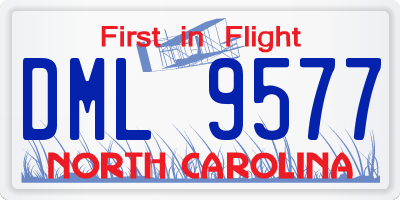 NC license plate DML9577