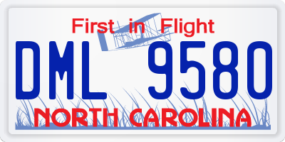 NC license plate DML9580