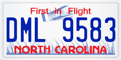 NC license plate DML9583