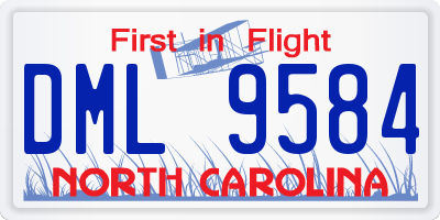 NC license plate DML9584