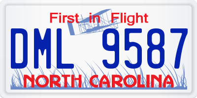 NC license plate DML9587