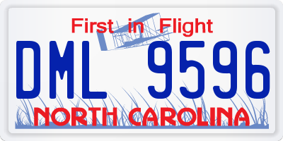 NC license plate DML9596