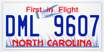 NC license plate DML9607
