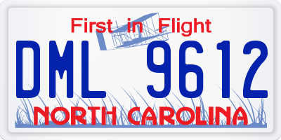 NC license plate DML9612