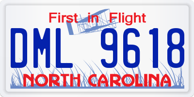 NC license plate DML9618