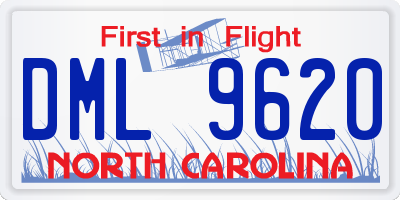 NC license plate DML9620