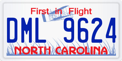 NC license plate DML9624