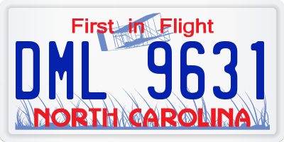 NC license plate DML9631