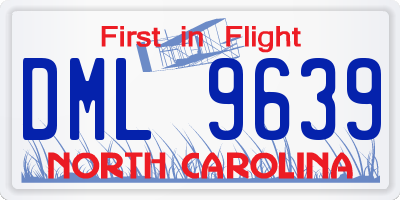 NC license plate DML9639