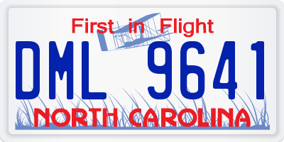 NC license plate DML9641
