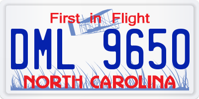 NC license plate DML9650