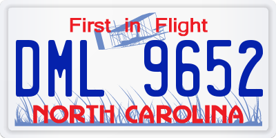NC license plate DML9652