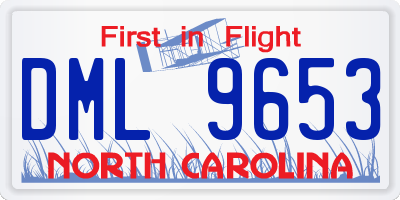 NC license plate DML9653