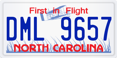 NC license plate DML9657