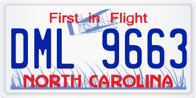 NC license plate DML9663