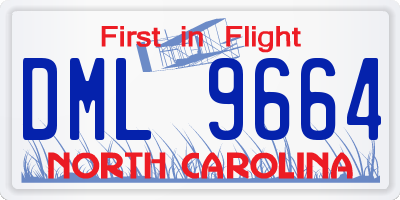 NC license plate DML9664