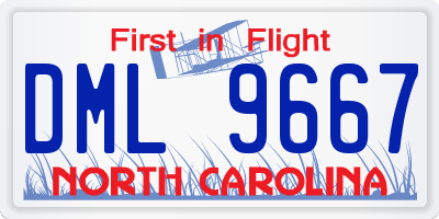 NC license plate DML9667
