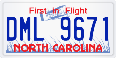 NC license plate DML9671
