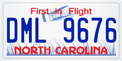 NC license plate DML9676
