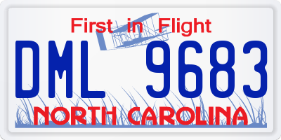 NC license plate DML9683