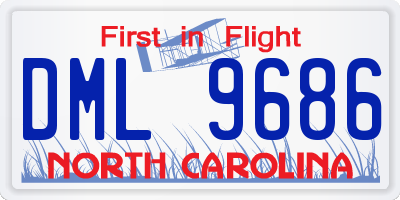 NC license plate DML9686
