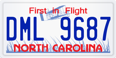 NC license plate DML9687