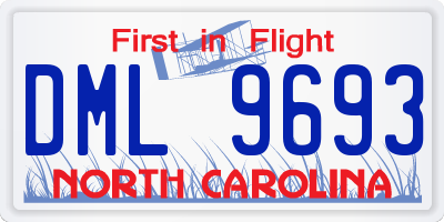 NC license plate DML9693