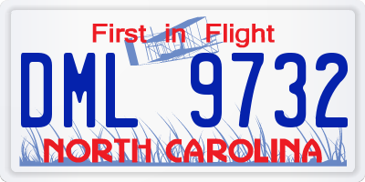NC license plate DML9732