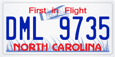 NC license plate DML9735
