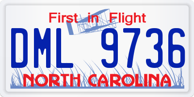 NC license plate DML9736