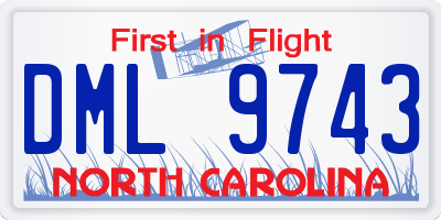 NC license plate DML9743