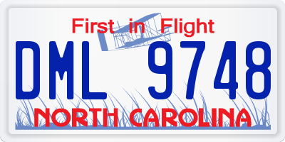 NC license plate DML9748