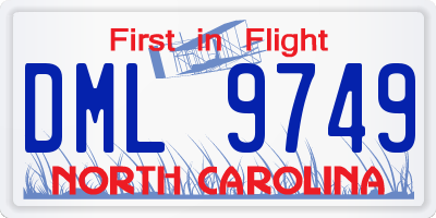 NC license plate DML9749