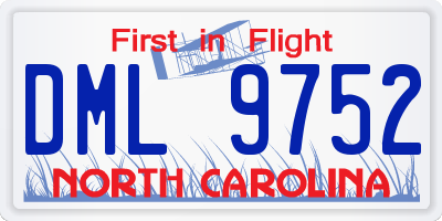 NC license plate DML9752