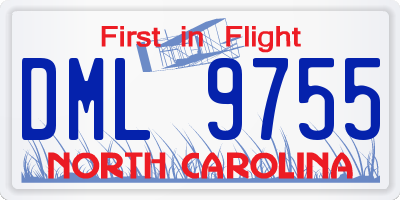NC license plate DML9755