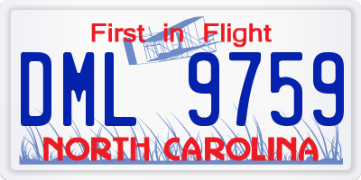 NC license plate DML9759