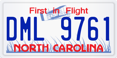 NC license plate DML9761