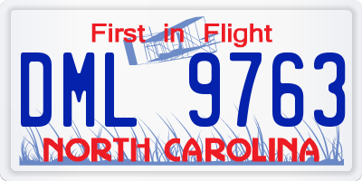 NC license plate DML9763