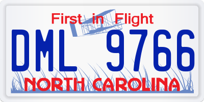 NC license plate DML9766