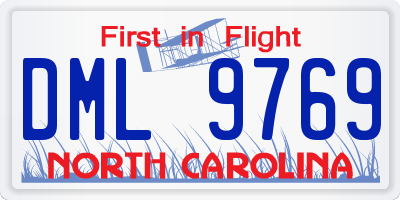 NC license plate DML9769