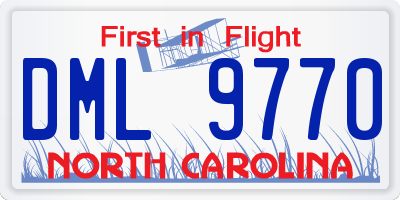 NC license plate DML9770